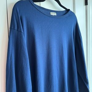 Men's Knickerbocker 100% Cotton Long Sleeve Blue Shirt